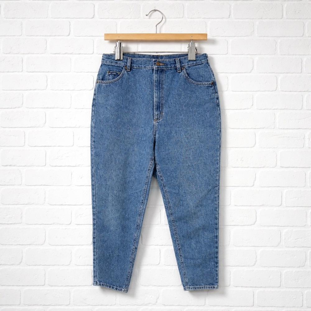 Lee Jeans Women Plus Size 18 Blue Tapered Leg High Waisted Vintage Mom Denim 90s